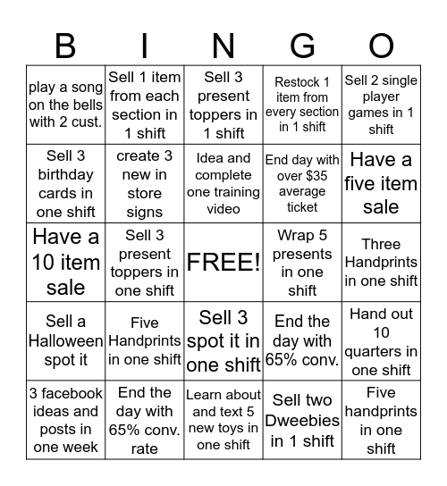 Staff BiggleBingo! Ends 10/31 Bingo Card