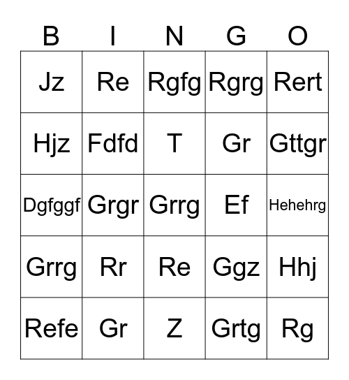Untitled Bingogr Bingo Card