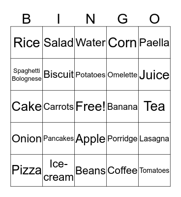 Food! Bingo Card