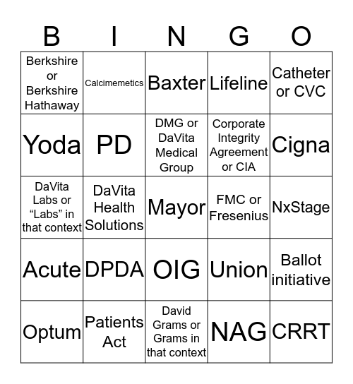 VillageWide 2018 Bingo Card