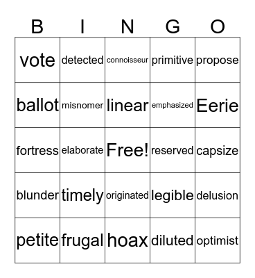 STAR PREP Bingo Card