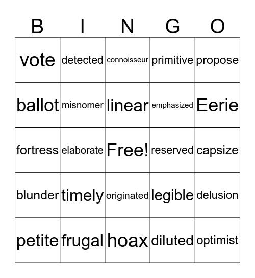 STAR PREP Bingo Card