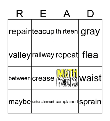 Vowel Teams ay/ai & ee/ey/ea Bingo Card