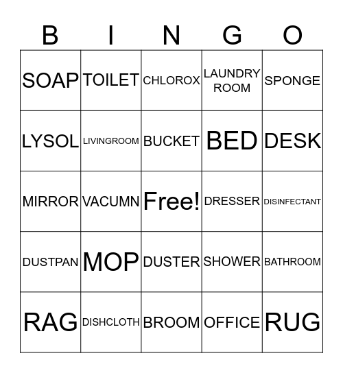 CLEAN Bingo Card