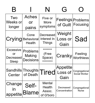 Bingo Blues  Bingo Card