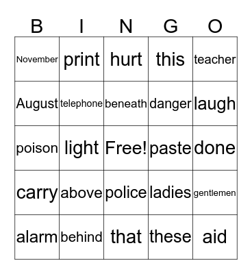 Bingo Card