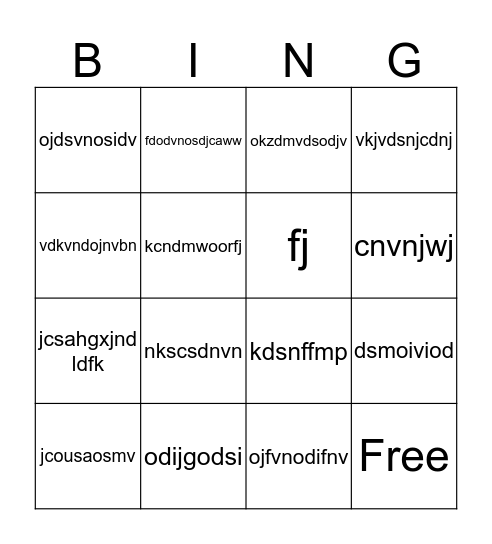 The lottery  Bingo Card