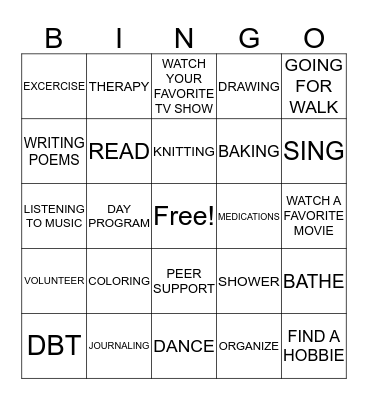 MENTAL HEALTH AWARENESS Bingo Card