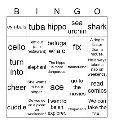 Review Bingo Card