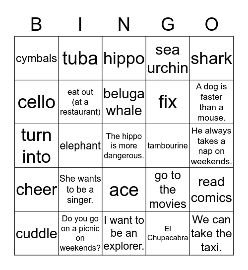 Review Bingo Card