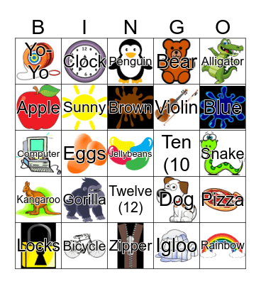 Hello ABC Unit 9 Bingo Card