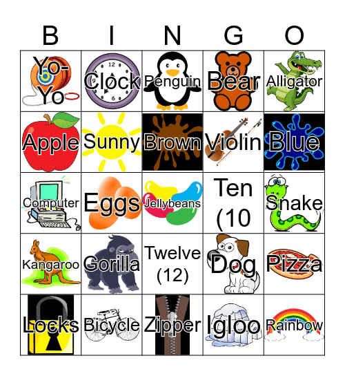 Hello ABC Unit 9 Bingo Card