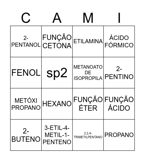 BINGO ORGÂNICA Bingo Card