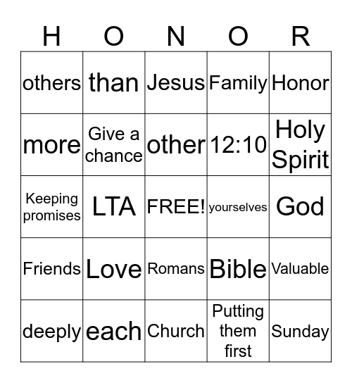 LTA Bingo Card