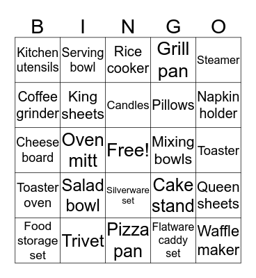 Kirsten & Matthew Bingo Card