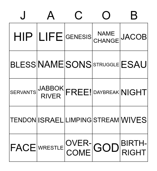 JACOB WRESTLES Bingo Card