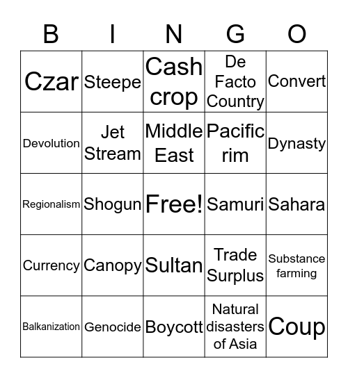 Bingo Card