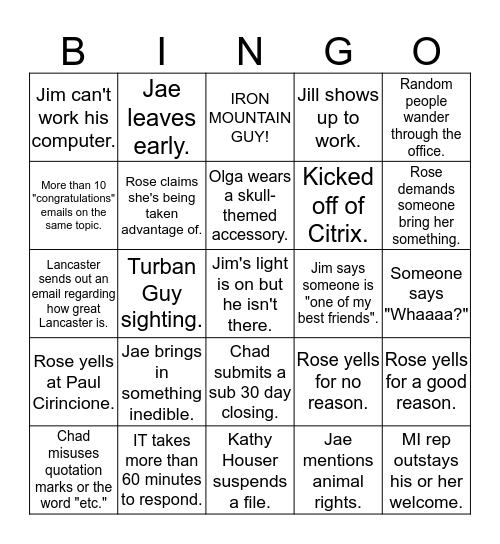 RMS BINGO Card