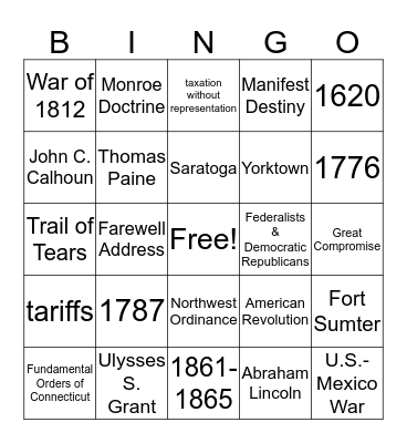 Reporting Category 1 Bingo Card