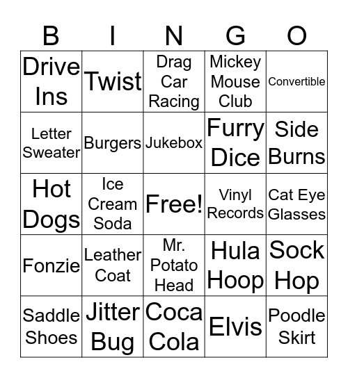 Rockin Santa Bingo Card