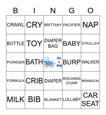 Baby Bingo Card