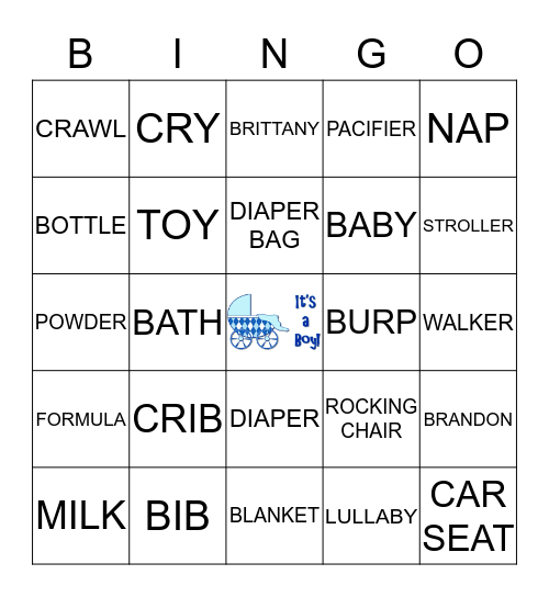 Baby Bingo Card