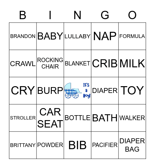 Baby Bingo Card