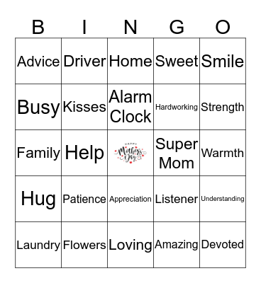 Mother's Day Bingo! Bingo Card