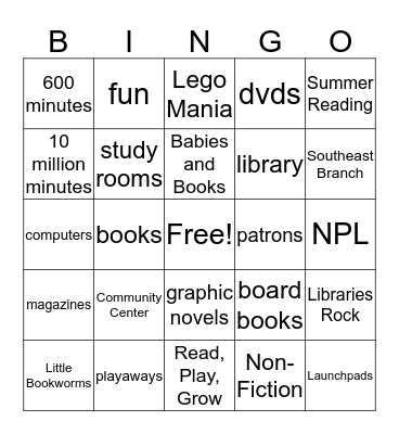Summer Challenge Library  Bingo Card