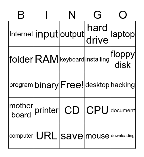 Technology BINGO Card