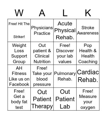 Go to each booth, get blackout, enter the raffle! Bingo Card