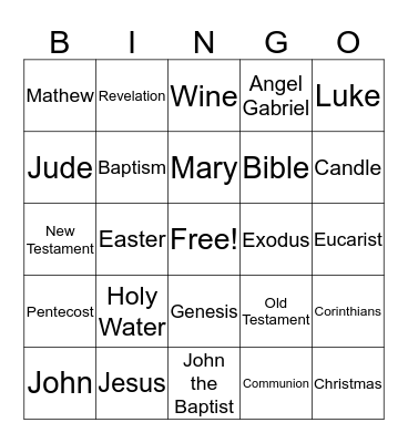 Jesus Bingo! Bingo Card