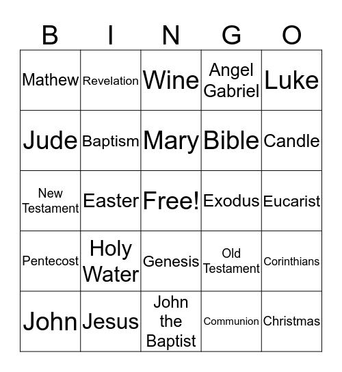 Jesus Bingo! Bingo Card