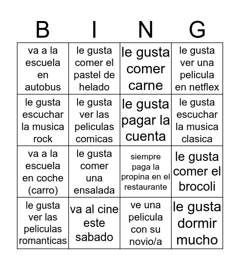 BUSCA BUSCA HABLA HABLA Bingo Card