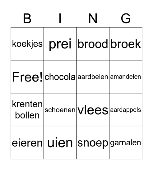 de markt Bingo Card