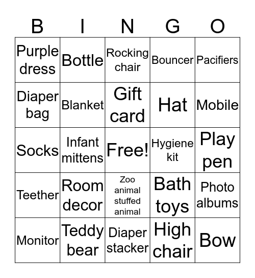 Baby bingo  Bingo Card