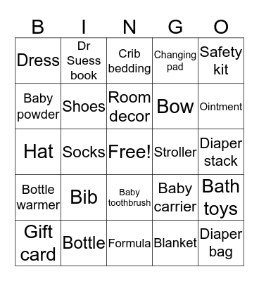 Baby bingo  Bingo Card