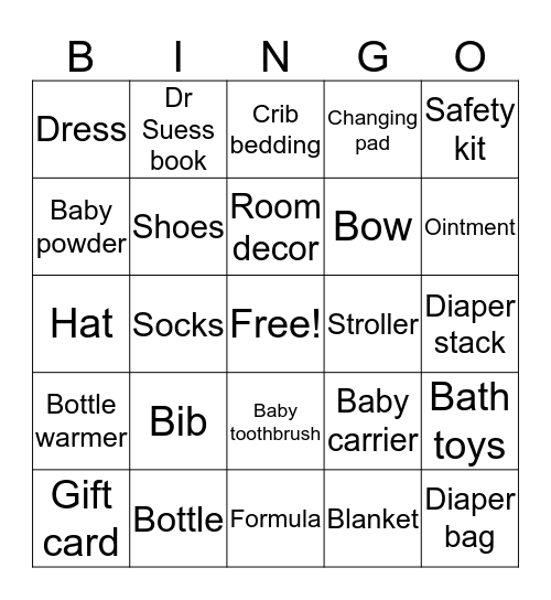 Baby bingo  Bingo Card