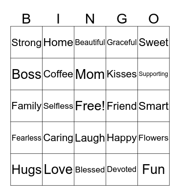 Mother's Day Bingo Card