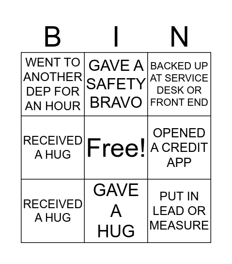 EMPLOYEE APPRECIATION Bingo Card