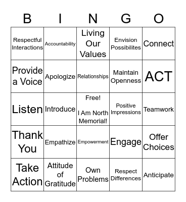 UNMATCHED CUSTOMER SERVICE Bingo Card