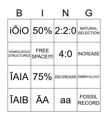 BING BING Bingo Card