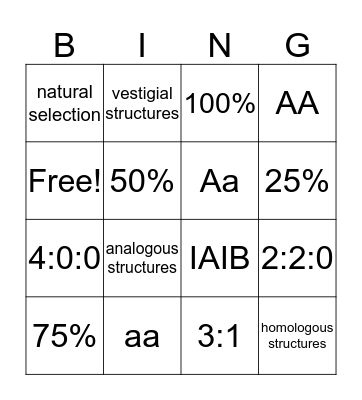 GG bing card Bingo Card