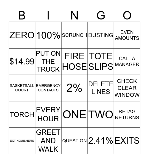 AUDIT Bingo Card