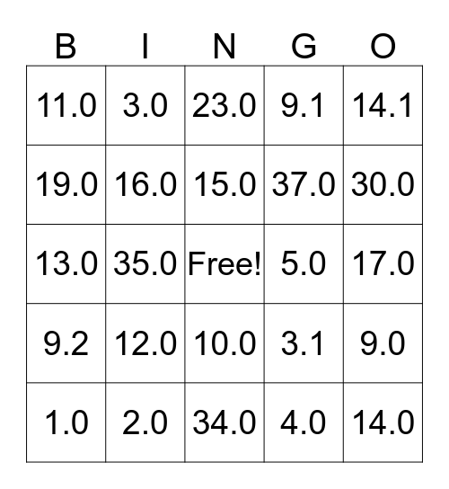 OSH Bingo - NMCSH, AL AIN Bingo Card