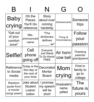 Alex & Aj's Official Graduation Bingo  Bingo Card