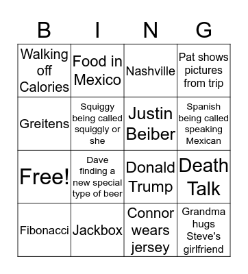 Function Bingo Card