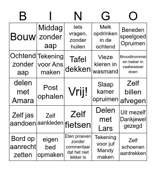 Bingo Lynn Gorkink Bingo Card