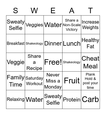 From Sweats to Swimsuits BINGO Card