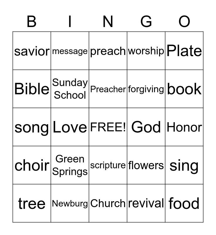 Play Church Bingo Online | BingoBaker